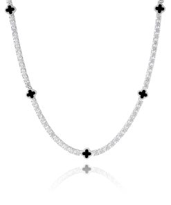 BLACK CLOVER TENNIS NECKLACE