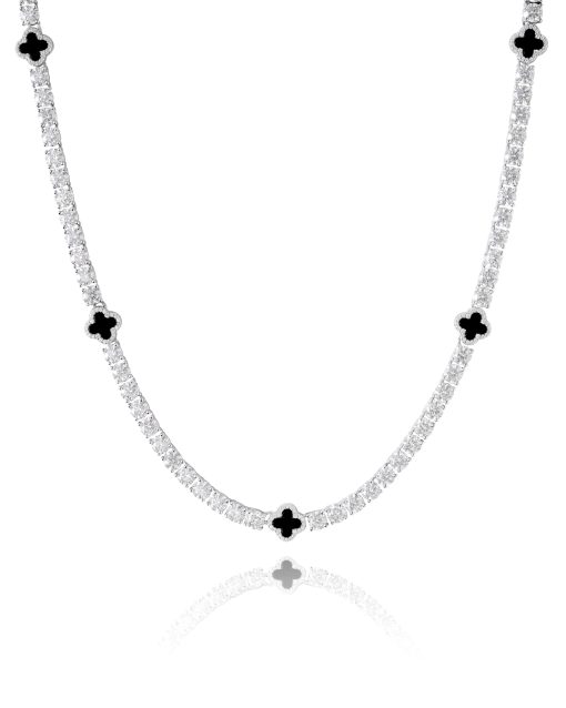 BLACK CLOVER TENNIS NECKLACE