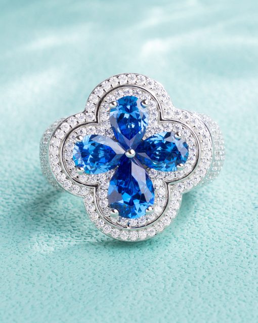 CLOVER DRIP BLUE RING - Image 4