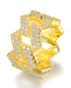diamond prong cuban ring, Prong Cuban Ring, 10k Gold