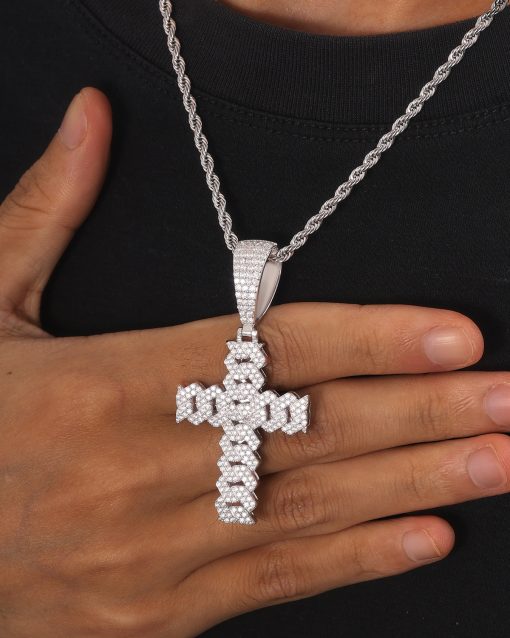 ICED CUBAN CROSS PENDANT - Image 6