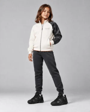 Roc Street Girls’ White & Black Panel Track Jacket