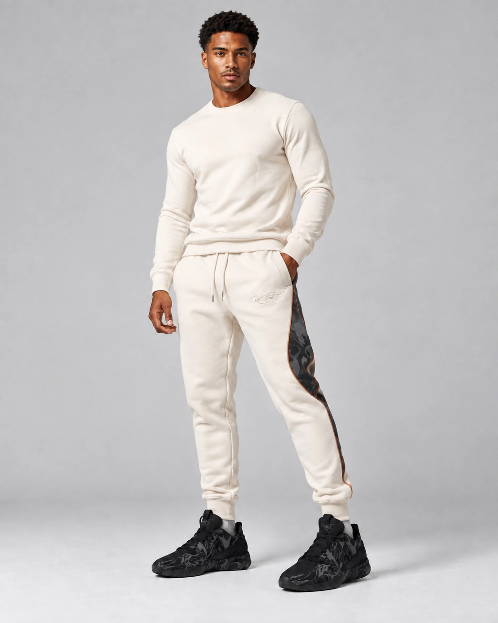 Roc Street Ivory Camo Panel Jogger Pants - Image 2