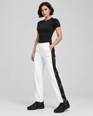 Roc Street White Camo-Panel Track Pants