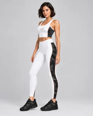 Roc Street White Camo Cropped Activewear Top