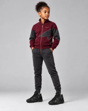 Roc Street Burgundy & Charcoal Full-Zip Activewear Jacket