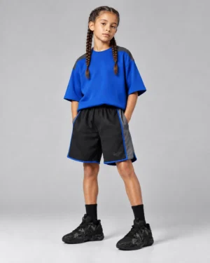 Roc Street Girls’ Black & Blue Utility Shorts