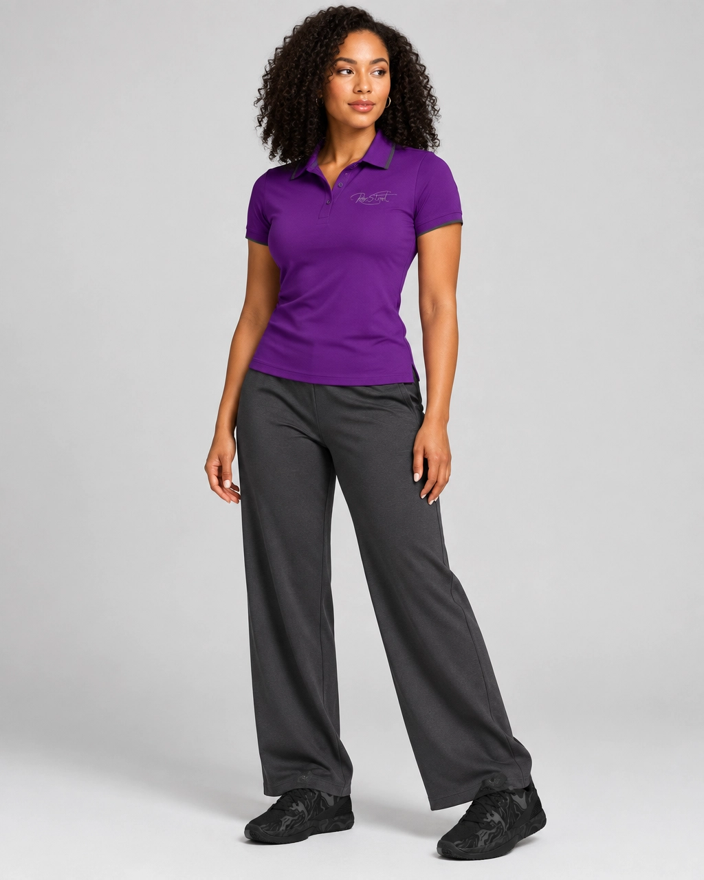 Roc Street Purple Classic Polo Activewear Top