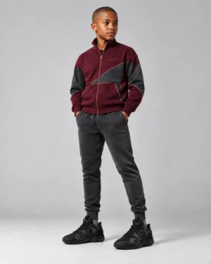 Roc Street Boys’ Burgundy & Black Panel Track Jacket