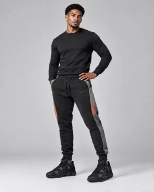 Roc Street Men’s Black & Orange Panel Track Pants