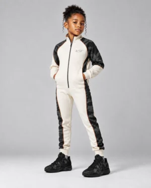 Roc Street Girls’ White & Black Panel Track Jacket