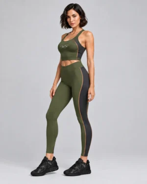 Roc Street Olive Green Cropped Activewear Top