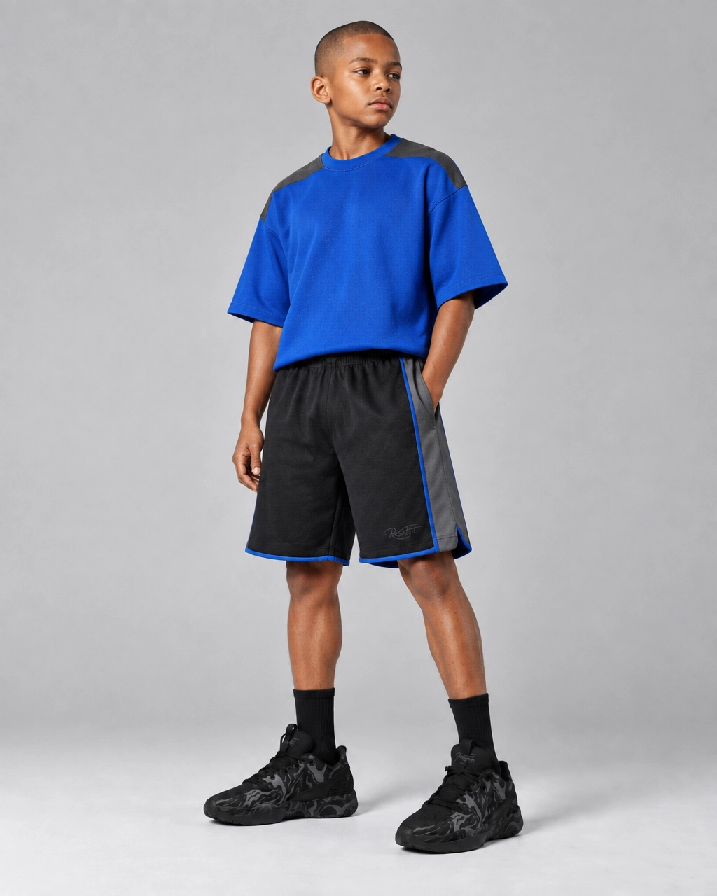 Roc Street Boys’ Black & Blue Utility Shorts
