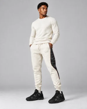 Roc Street Ivory Camo Panel Jogger Pants