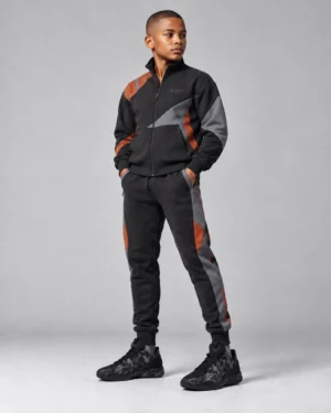 Roc Street Boys’ Black & Orange Panel Track Jacket