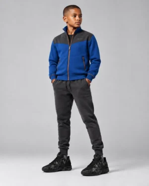 Roc Street Boys’ Blue & Black Panel Track Jacket