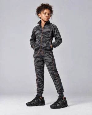 Roc Street Girls’ Black Camo Full-Zip Track Jacket