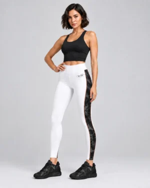 Roc Street White Camo-Panel High-Waisted Leggings
