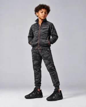 Roc Street Boys’ Black Camo Full-Zip Track Jacket
