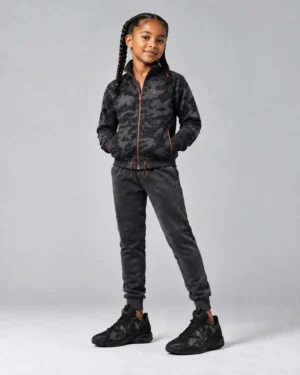Roc Street Girls’ Black Camo Full-Zip Track Jacket