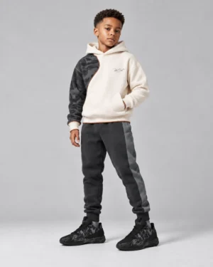 Roc Street Cream & Black Panel Hoodie