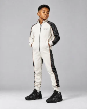 Roc Street Boys’ White & Black Panel Track Jacket