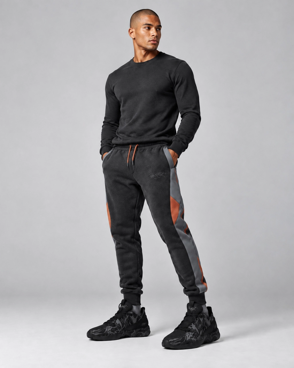 Roc Street Black & Charcoal Performance Joggers