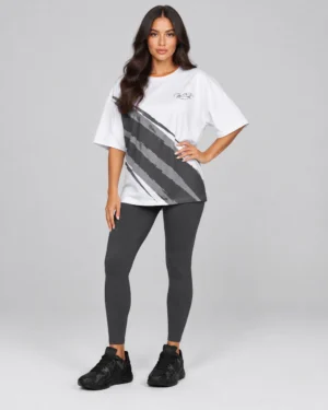 Roc Street White & Charcoal Graphic Performance T-Shirt