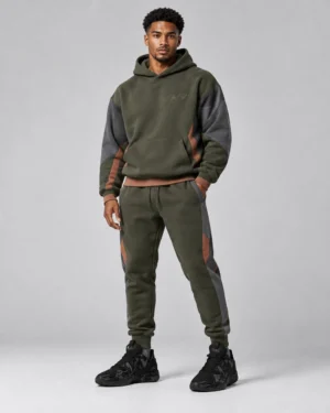 Roc Street Olive Green & Charcoal Pullover Hoodie
