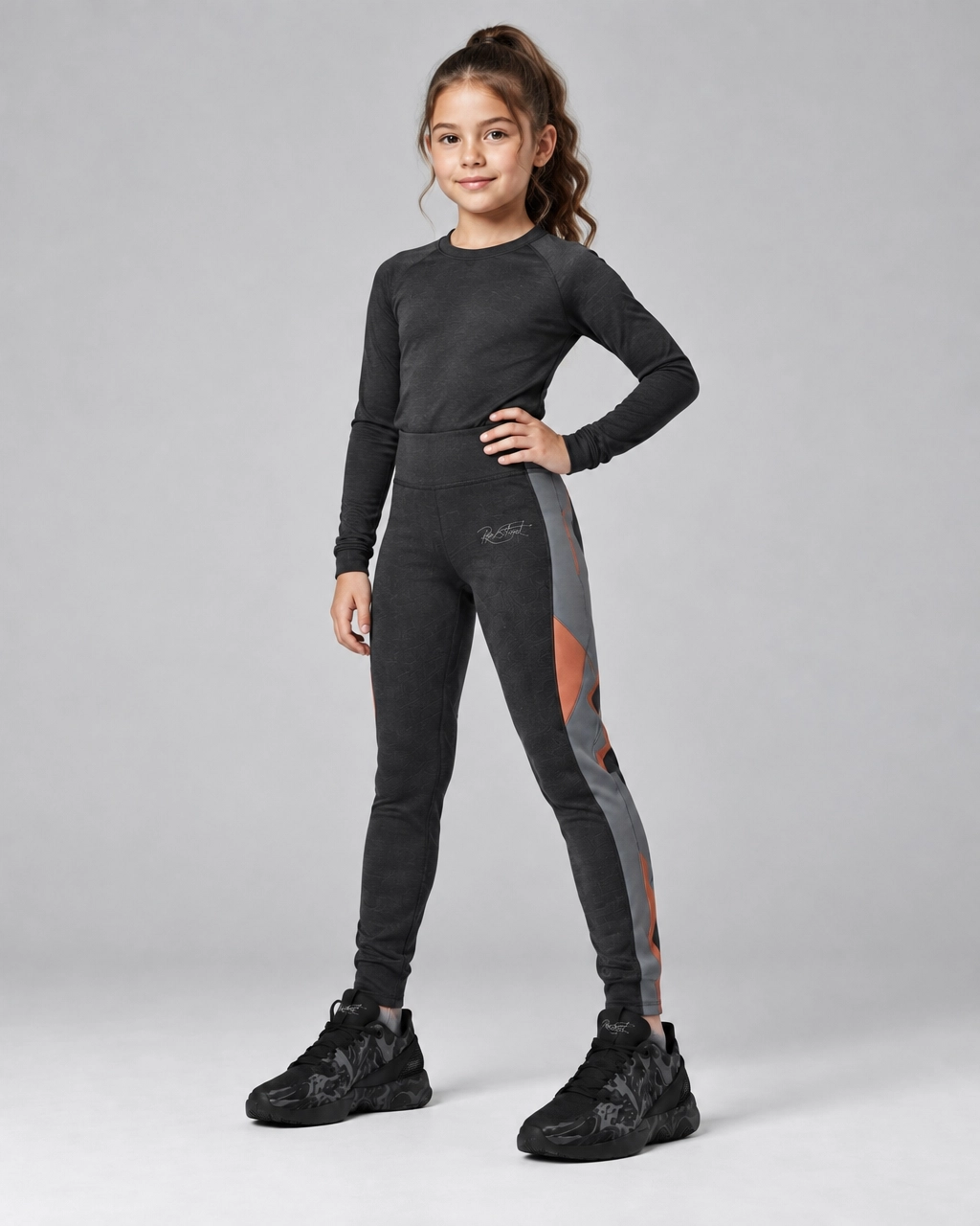Roc Street Charcoal Camo High-Waisted Activewear Leggings - Image 2