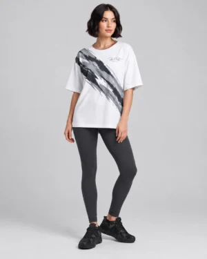 Roc Street White & Black Graphic Performance T-Shirt
