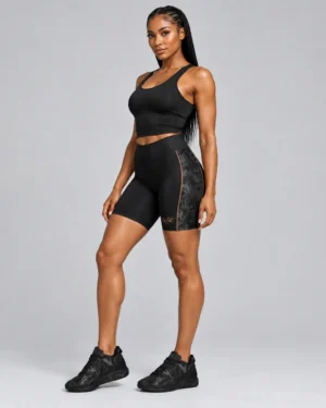 Roc Street Black Camo-Panel Performance Shorts