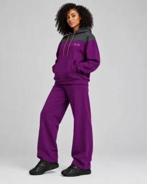 Roc Street Purple & Charcoal Colorblock Hoodie