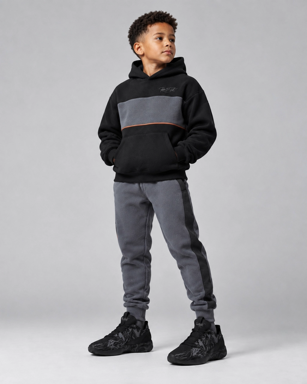 Roc Street Boys’ Black & Grey Panel Hoodie