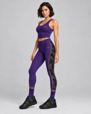 Purple Camo Activewear Set – Cropped Tank Top & High-Rise Leggings