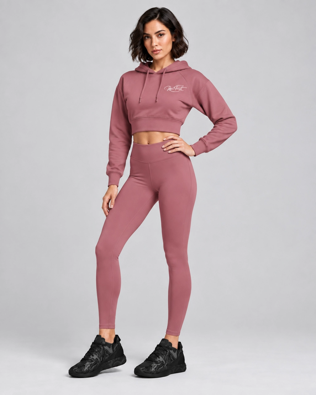 Roc Street Dusty Rose Cropped Hoodie