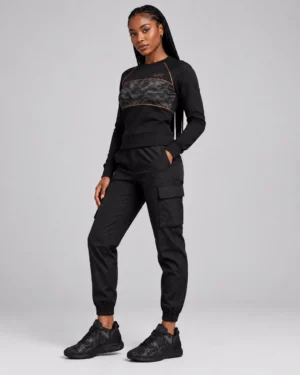 Roc Street Black Camo Panel Activewear Top