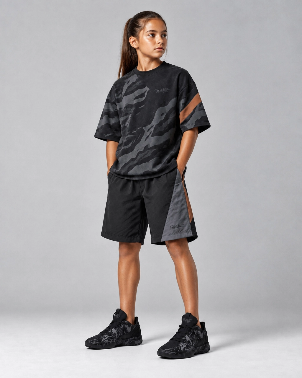 Roc Street Girls’ Black Graphic T-Shirt