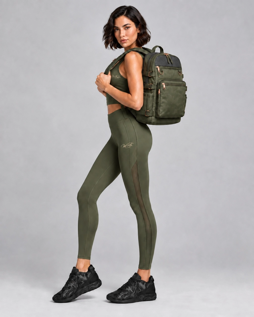 Women’s Olive Green Sculpt Leggings – High-Waisted Performance Activewear