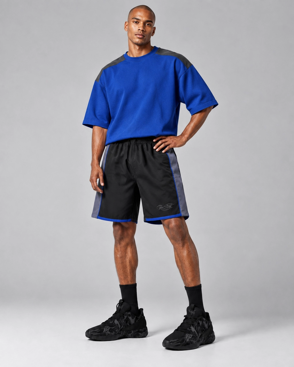 Roc Street Boys’ Black & Blue Utility Shorts - Image 2