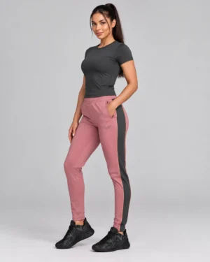 Roc Street Women’s Pink & Charcoal Panel Track Pants