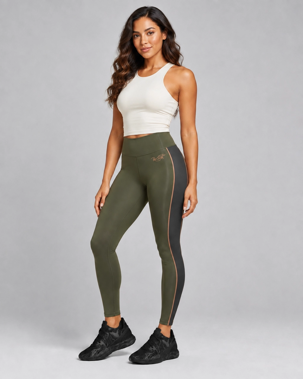 Roc Street Olive Green Performance Leggings - Image 2