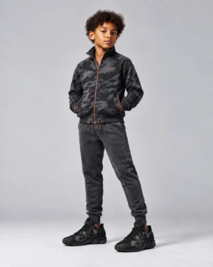Roc Street Boys’ Black Camo Full-Zip Track Jacket