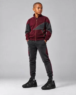 Roc Street Boys’ Burgundy & Black Panel Track Jacket