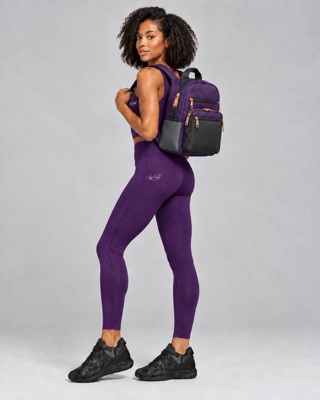Purple Activewear Set – Fitted Tank Top & High-Rise Leggings