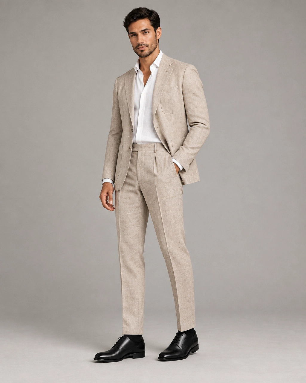 Signature Oatmeal Linen Suit - Image 2