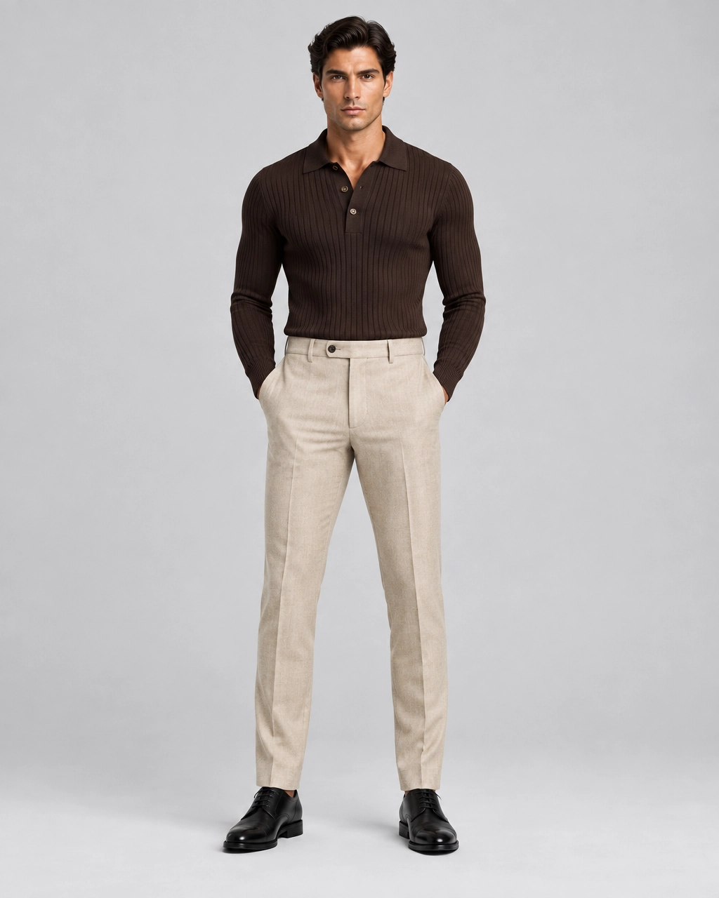 Signature Ribbed Knit Polo - Image 2
