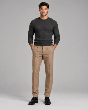 Signature Crew-Neck Sweater — Charcoal