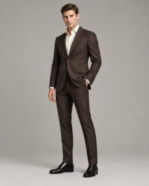 Signature Brown Pinstripe Suit