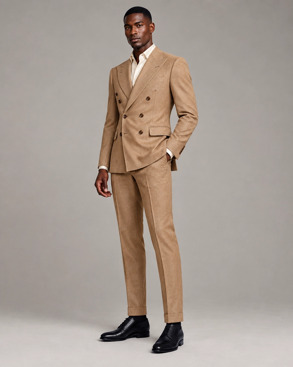 Signature Camel Double-Breasted Suit